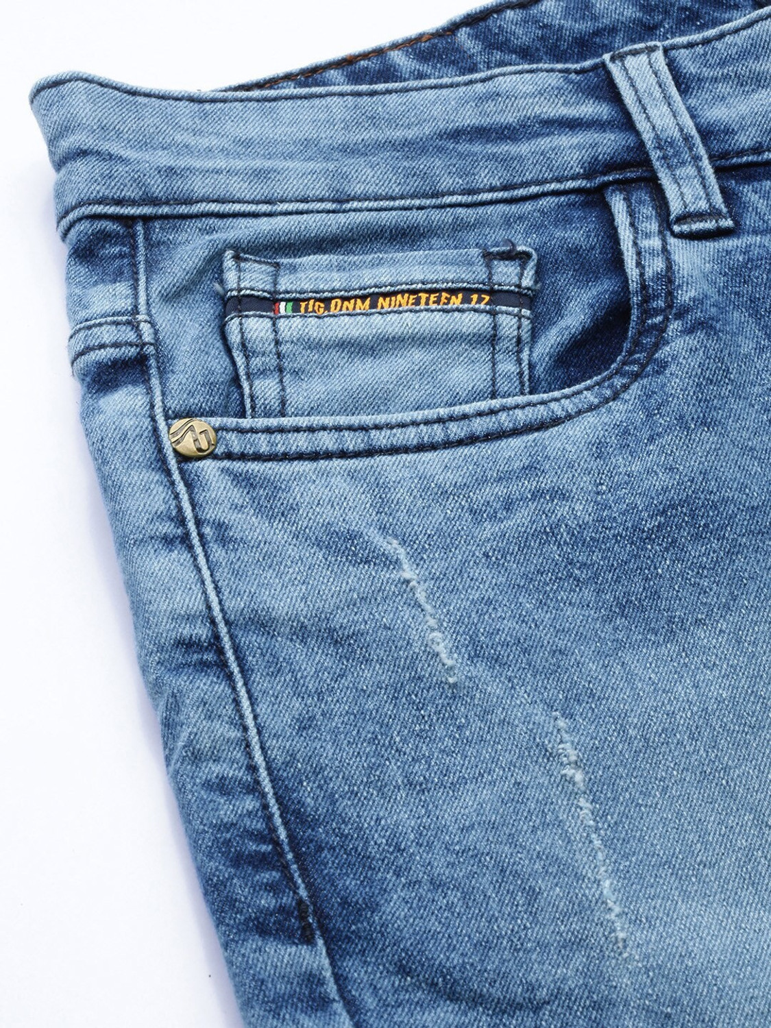 Image of The Indian Garage Co. Regular Men Blue Jeans