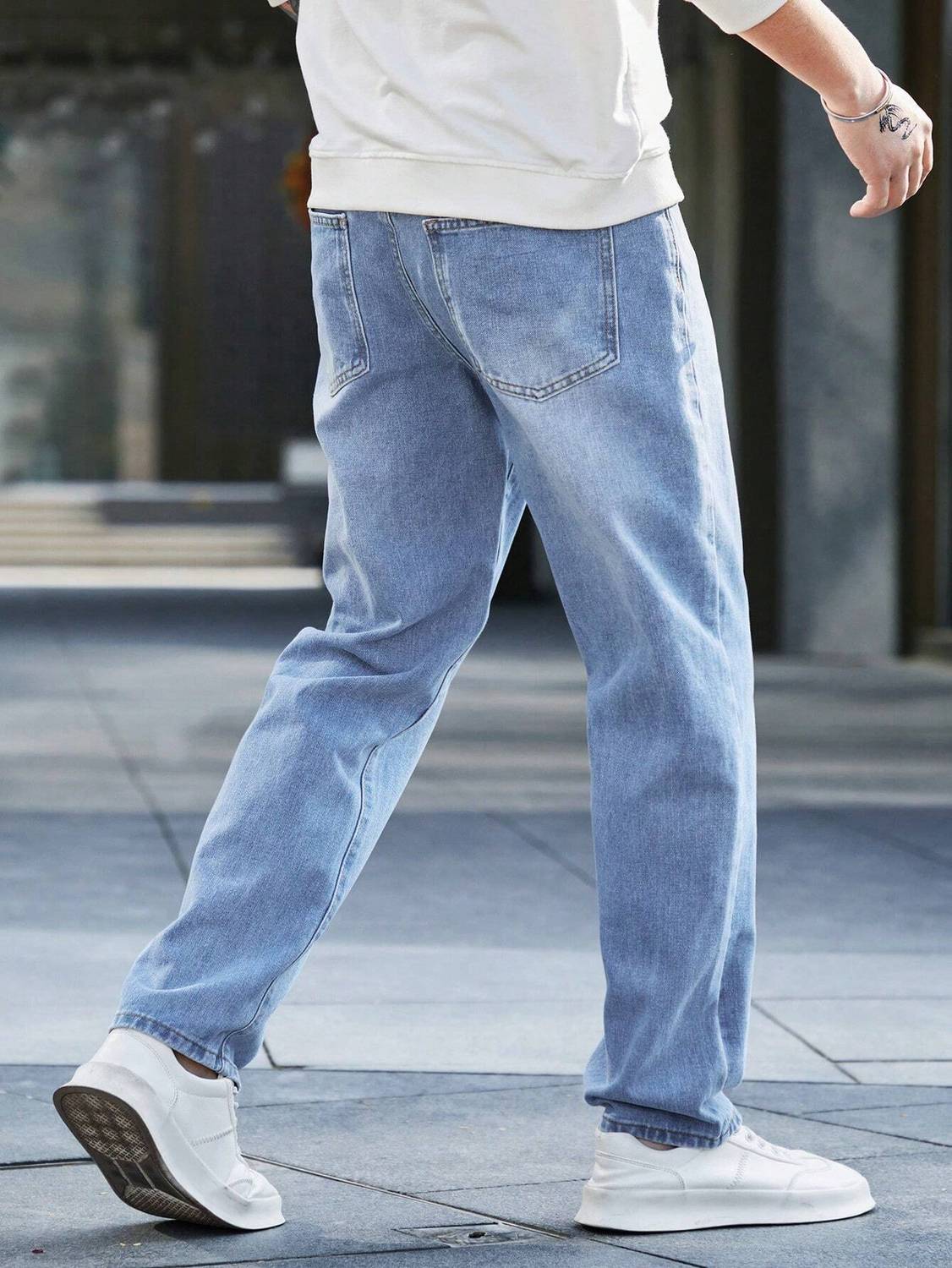 First Date Straight Fit Men Light Blue Jeans - Image 2