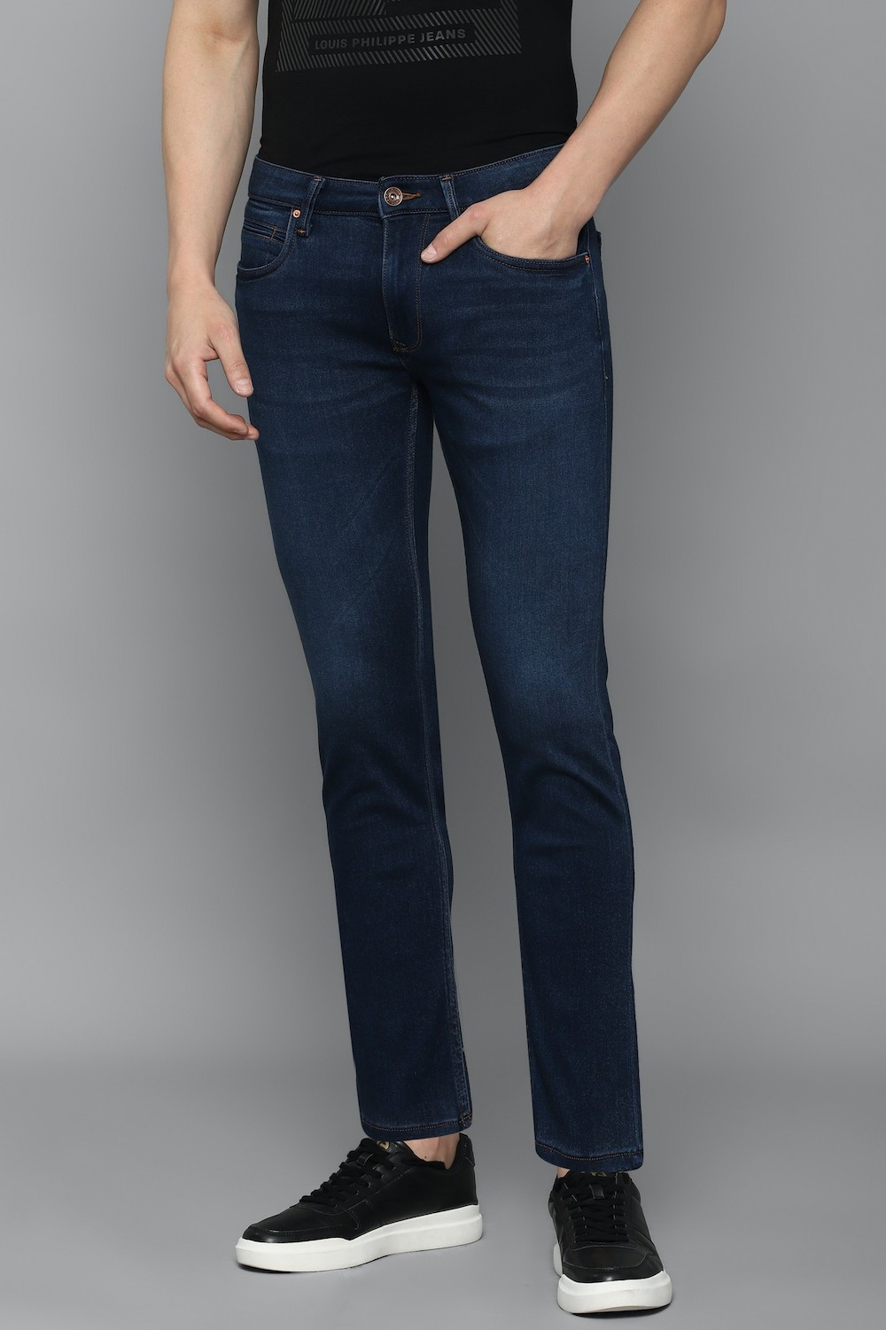Image of LOUIS PHILIPPE Slim Men Dark Blue Jeans