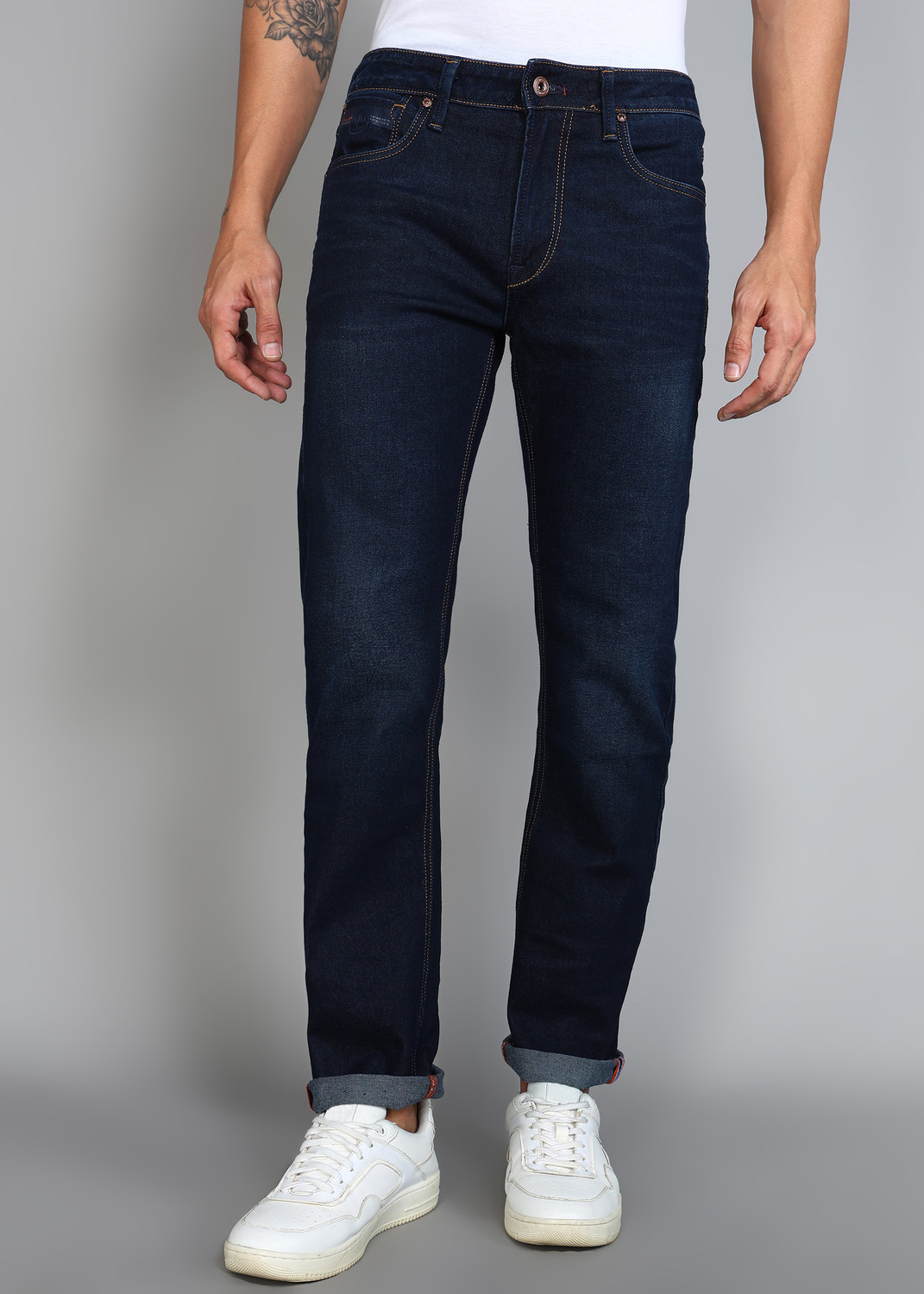 Image of KILLER Straight Fit Men Dark Blue Jeans