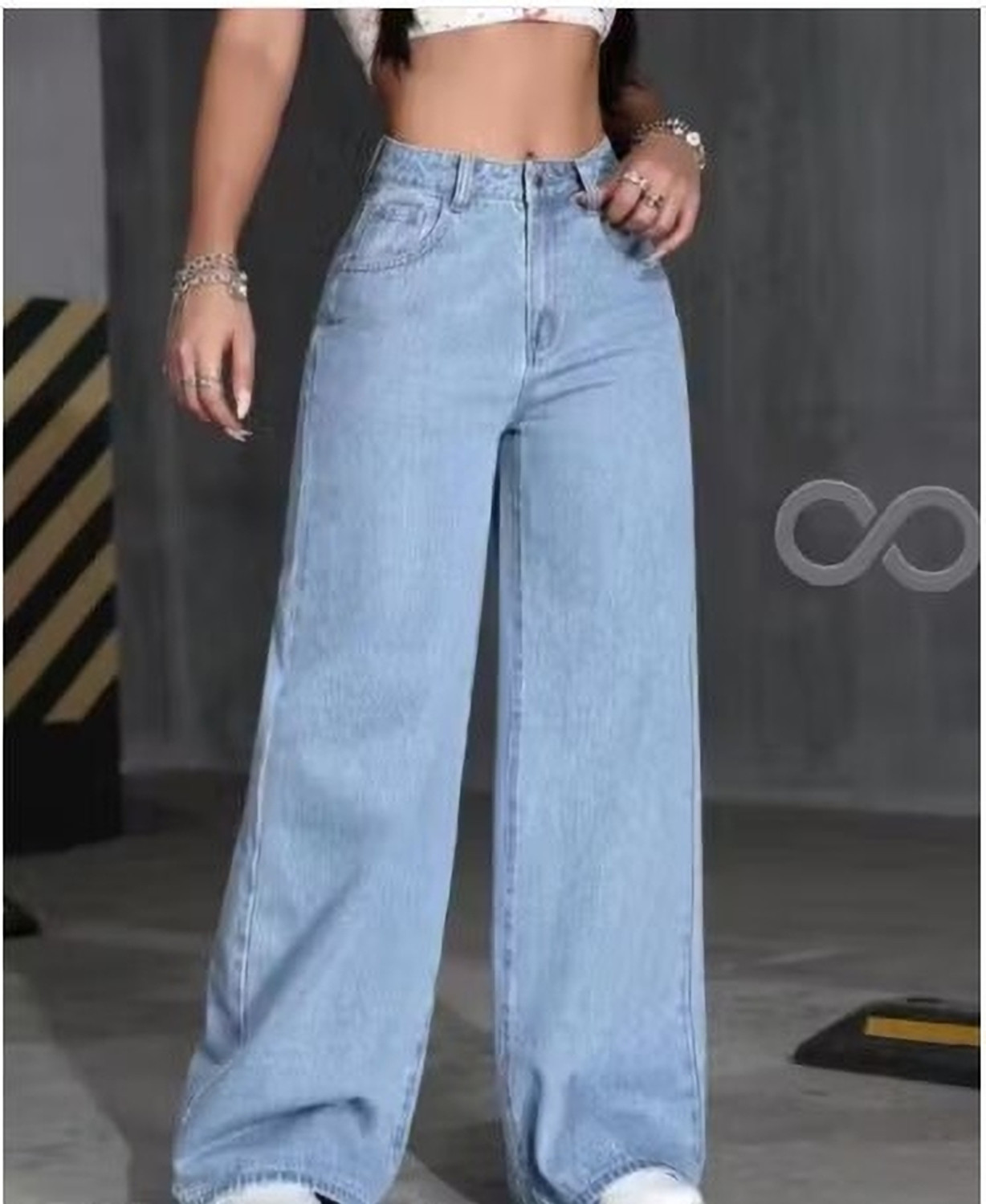 Image of Dollfashion Loose Fit Women Blue Jeans