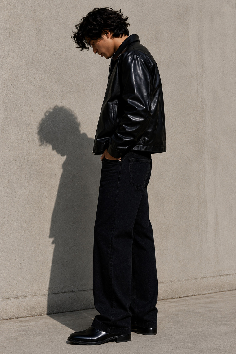 Image of LEVORCE Loose Fit Men Black Jeans