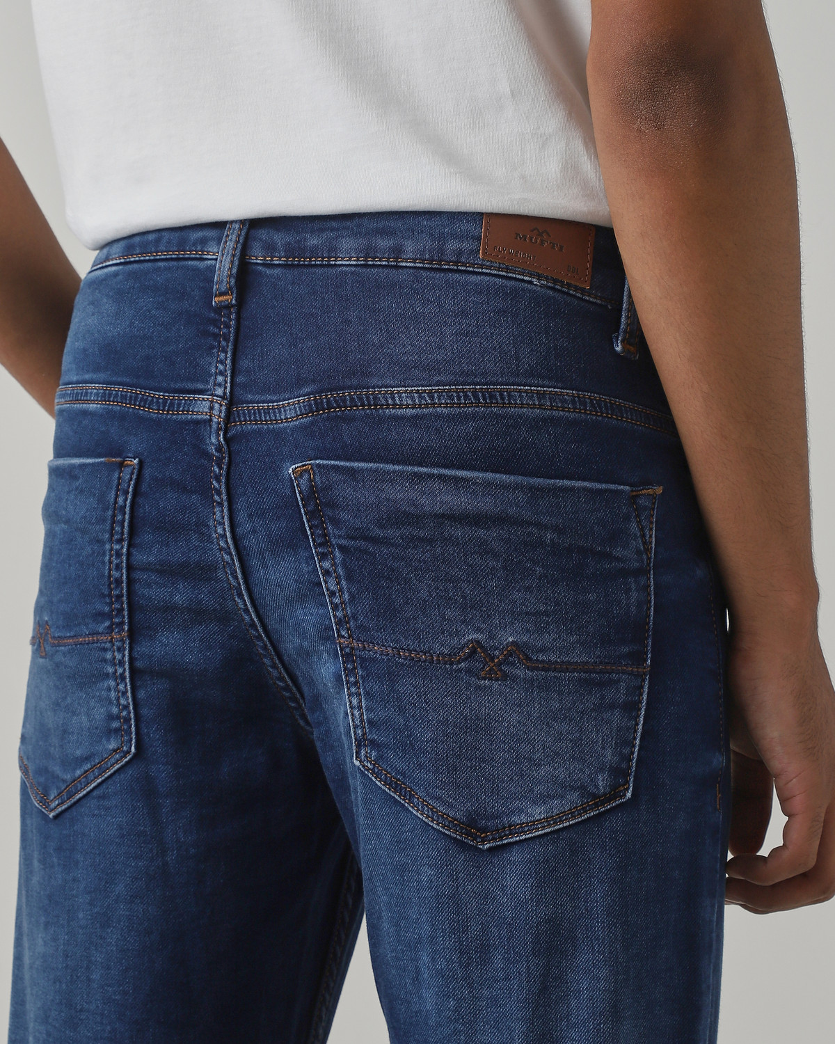 Image of MUFTI Slim Men Dark Blue Jeans