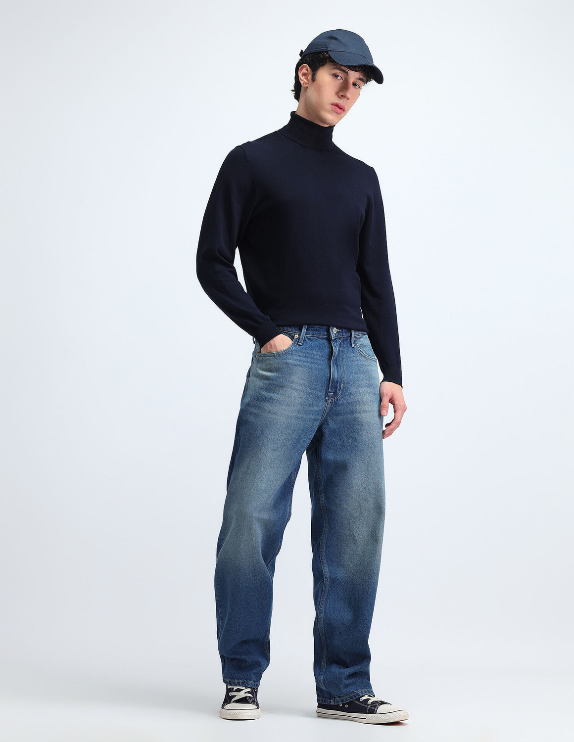 Image of FLYING MACHINE Loose Fit Men Blue Jeans