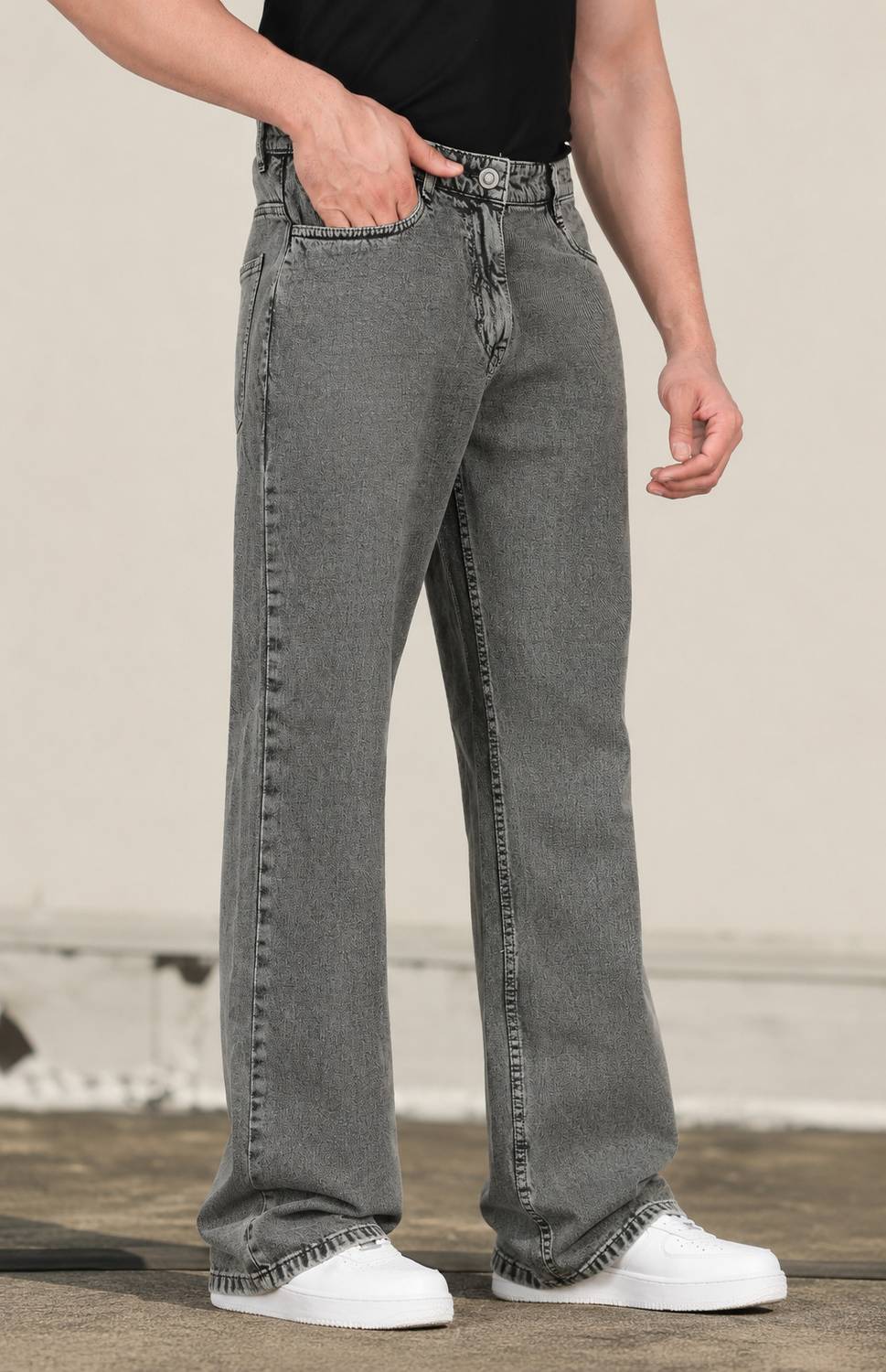 Wearo Loose Fit Grey Jeans for Men - Image 3