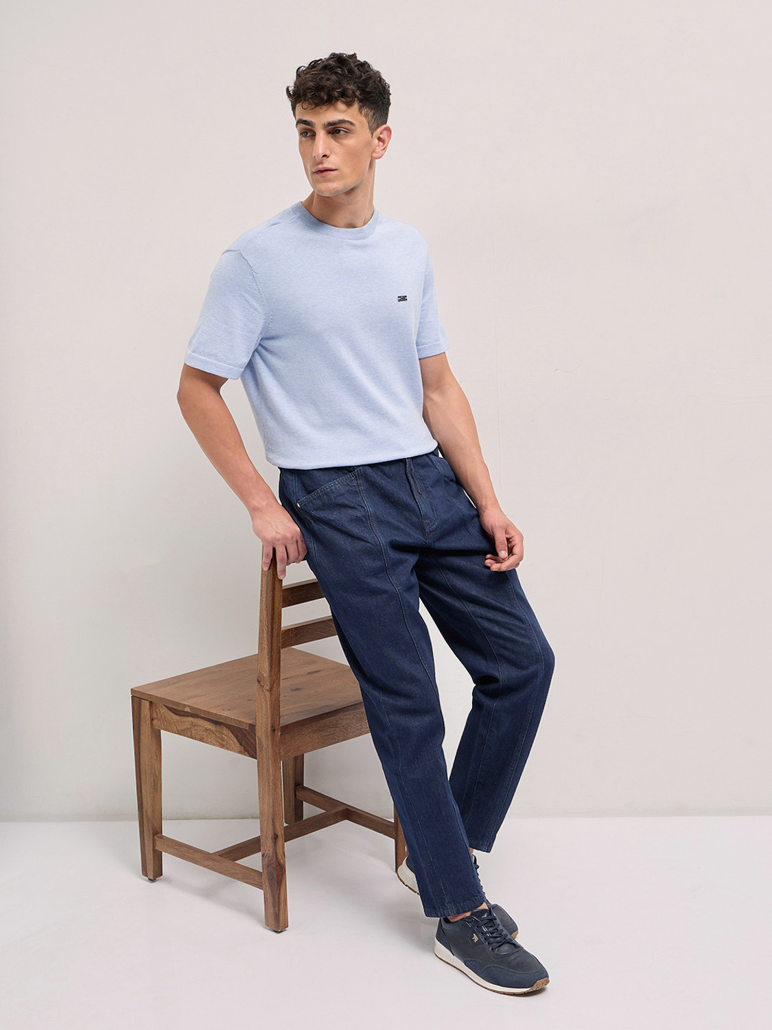 Image of THE BEAR HOUSE Relaxed Fit Men Dark Blue Jeans