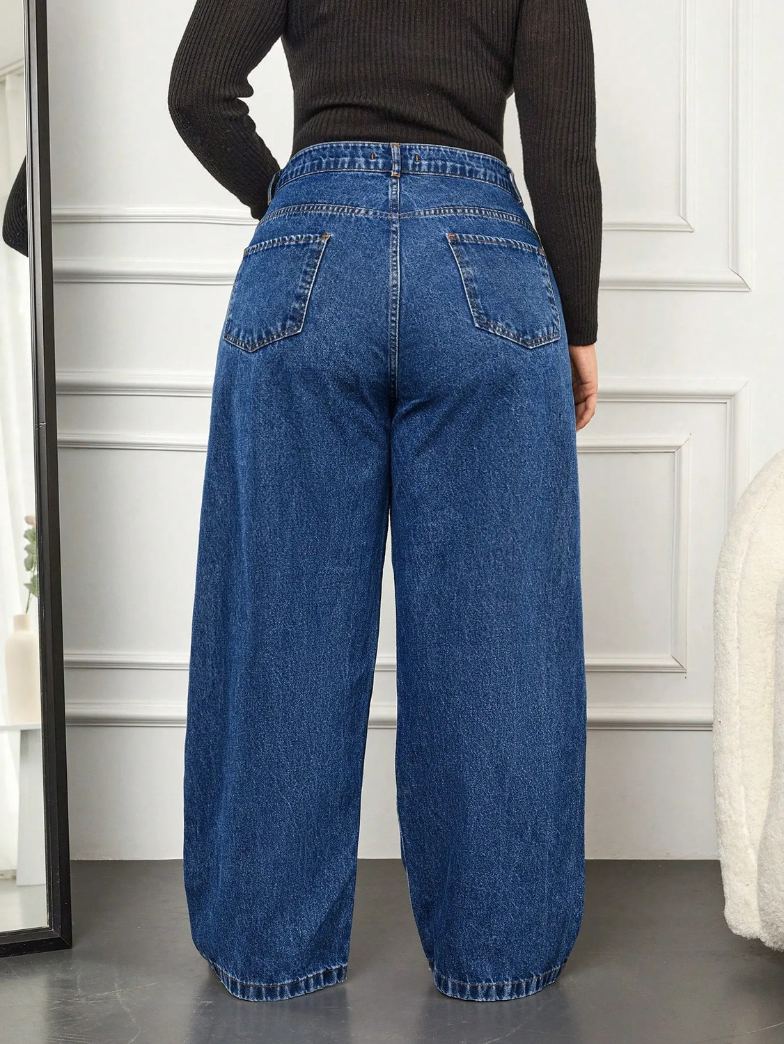Image of Curvy CLOSET Loose Fit Women Blue Jeans