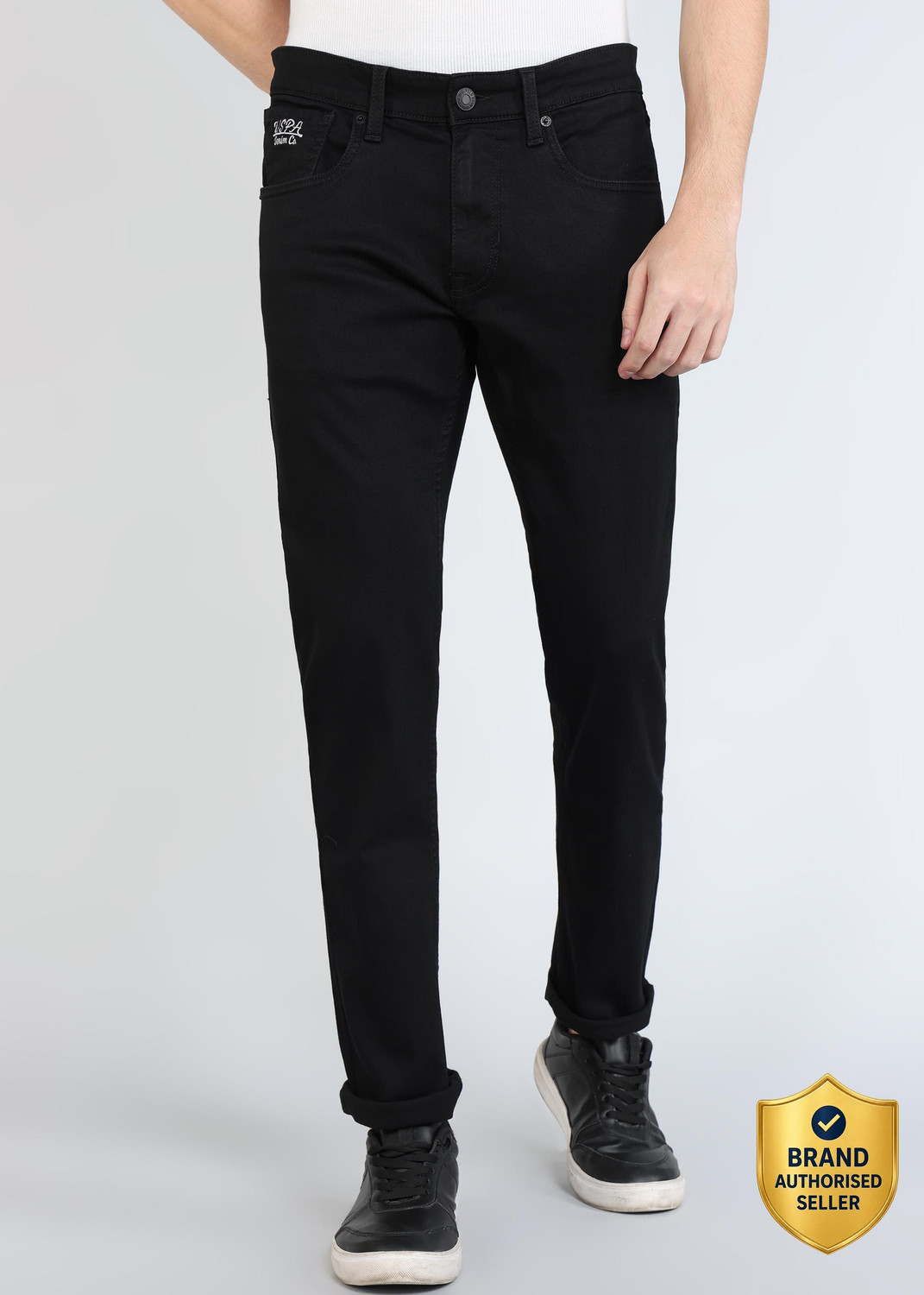Image of U.S. Polo Assn. Denim Co. Tapered Fit Men Black Jeans