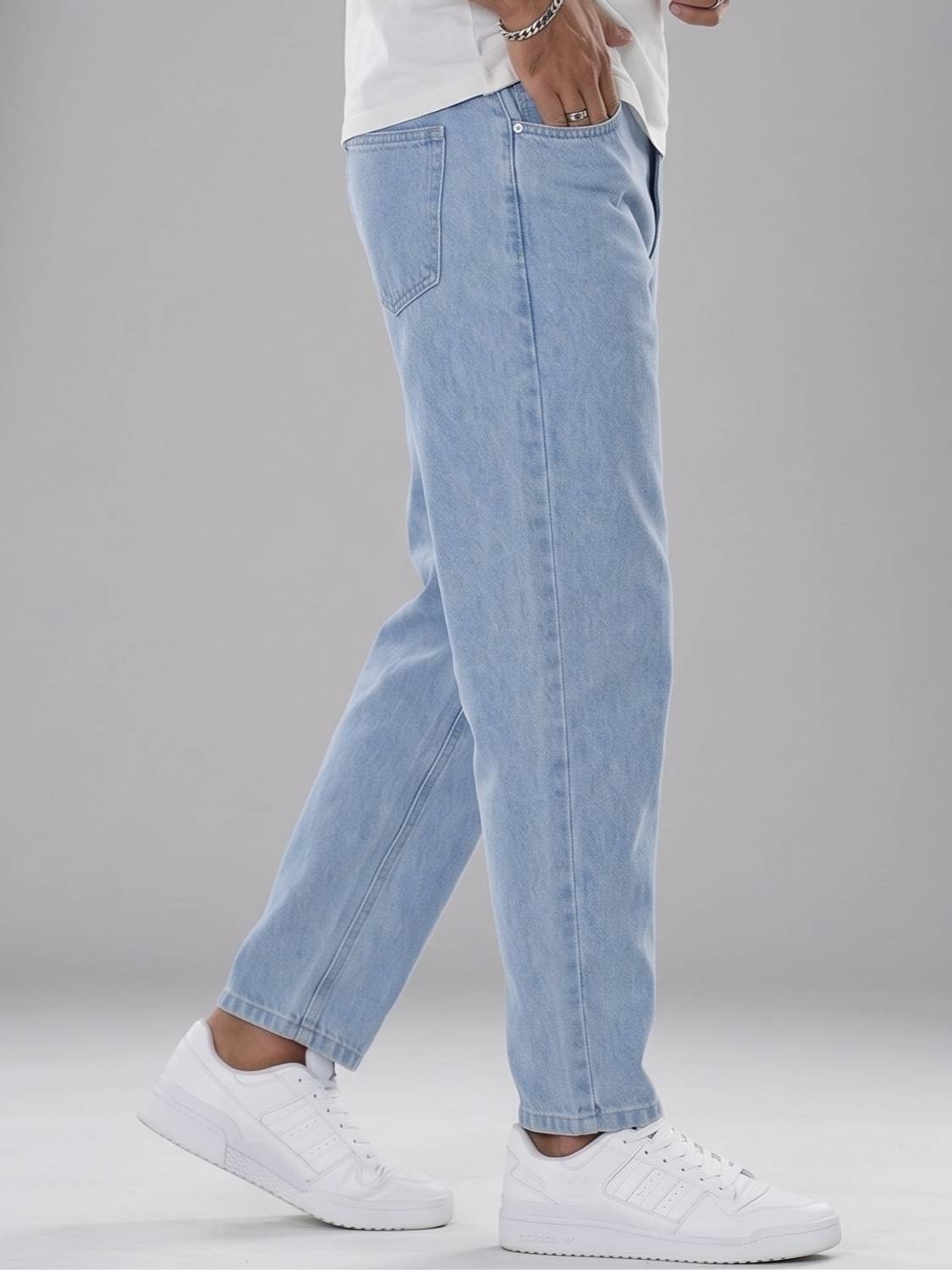 gntrends Regular Men Light Blue Jeans - Image 3