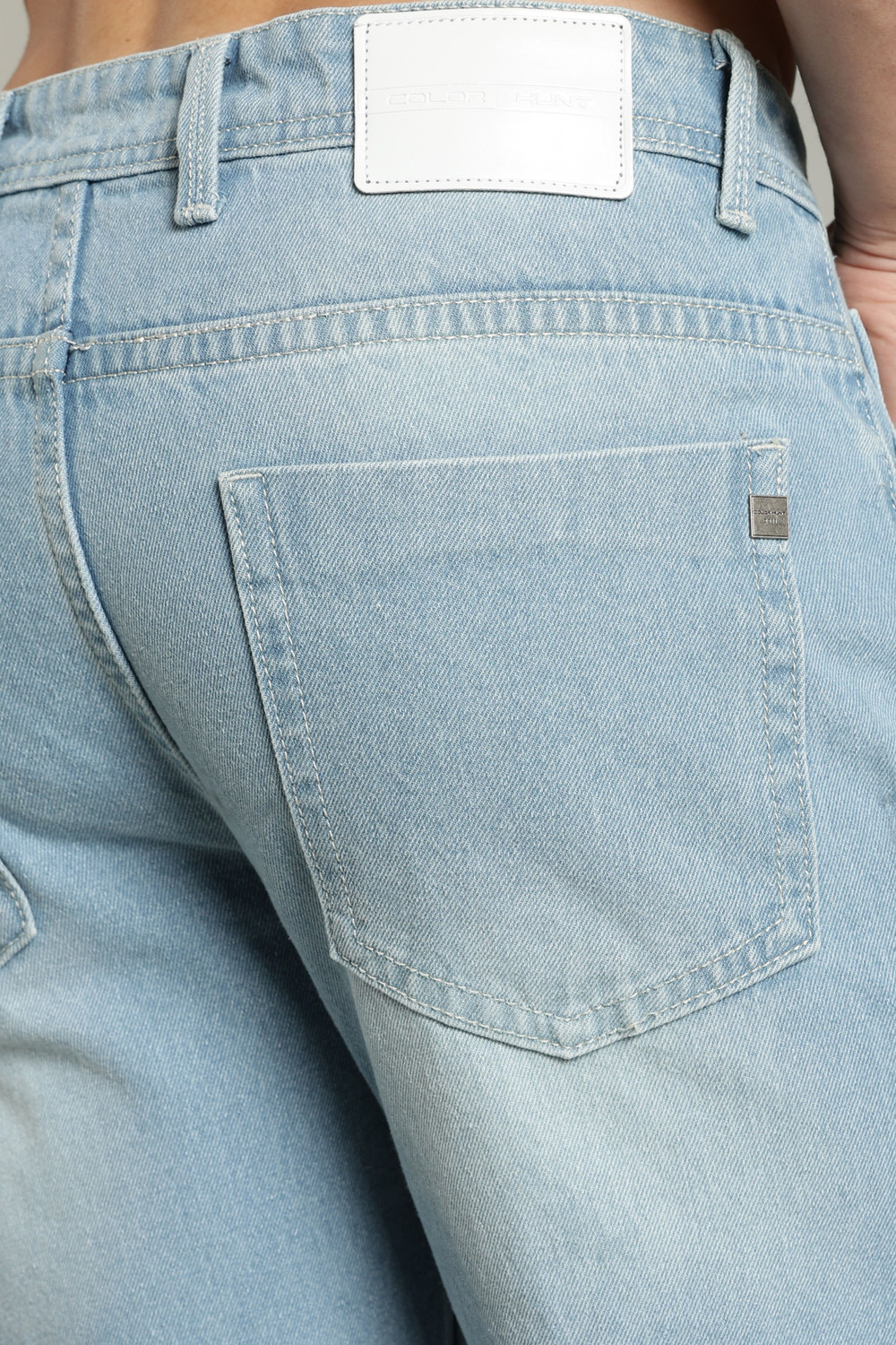 Image of Color Hunt Straight Fit Men Light Blue Jeans