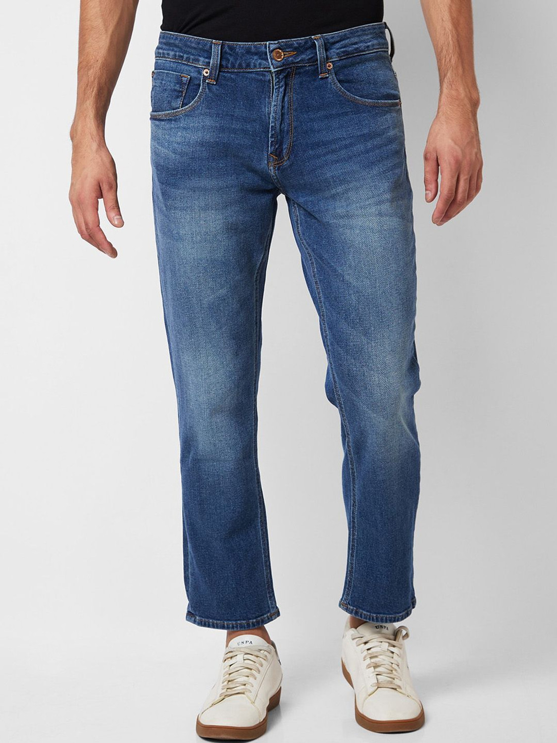 Image of Spykar Regular Men Dark Blue Jeans