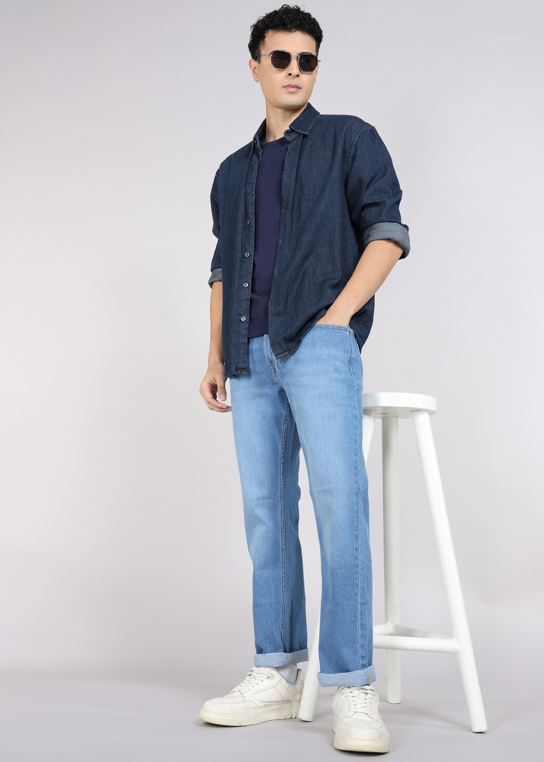 Image of Spykar Regular Men Blue Jeans