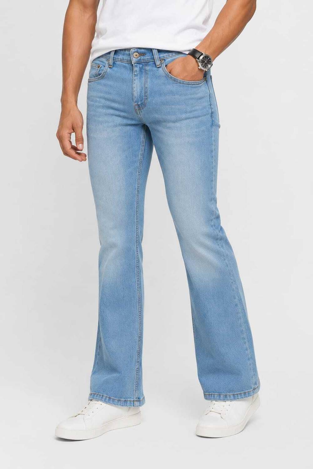Goodlook Flared Men Light Blue Jeans - Image 1