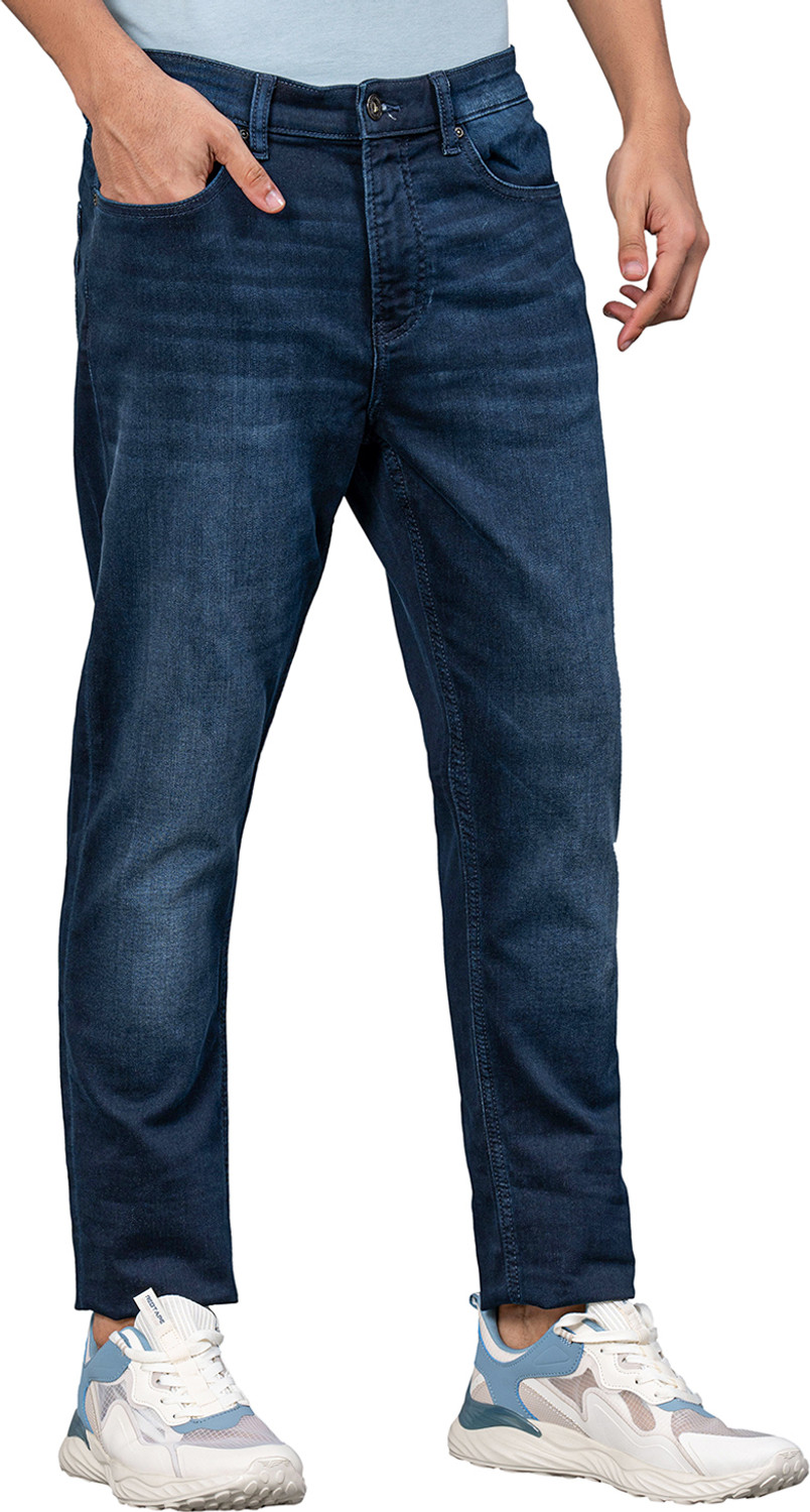 Image of RED TAPE Men Skinny Mid Rise Dark Blue Jeans
