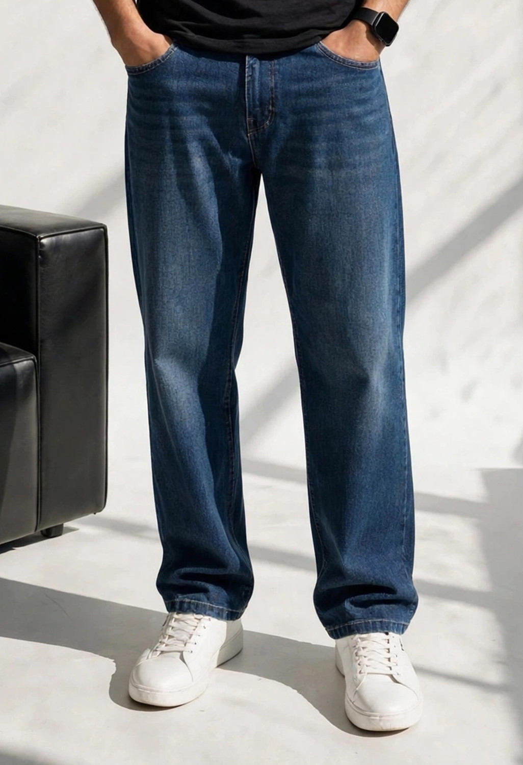 Image of Mast & Harbour Regular Men Blue Jeans