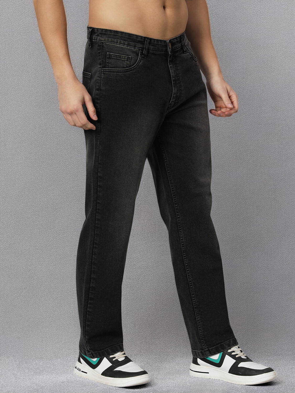Image of PROVOGUE Straight Fit Men Black Jeans