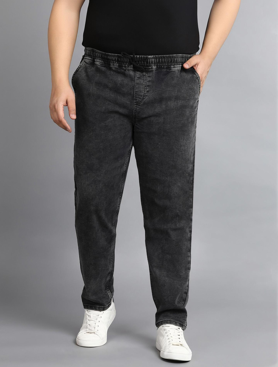 Image of Urbano Plus Jogger Fit Men Black Jeans