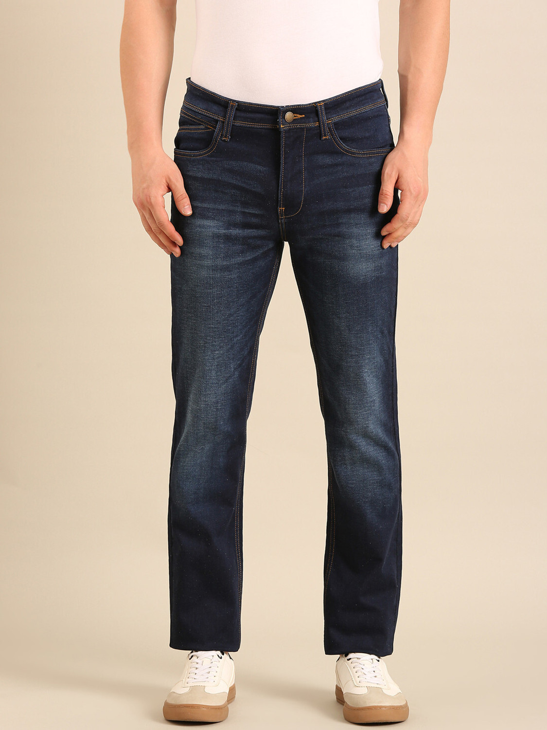 Image of CAVALLO BY LINEN CLUB Slim Men Blue Jeans