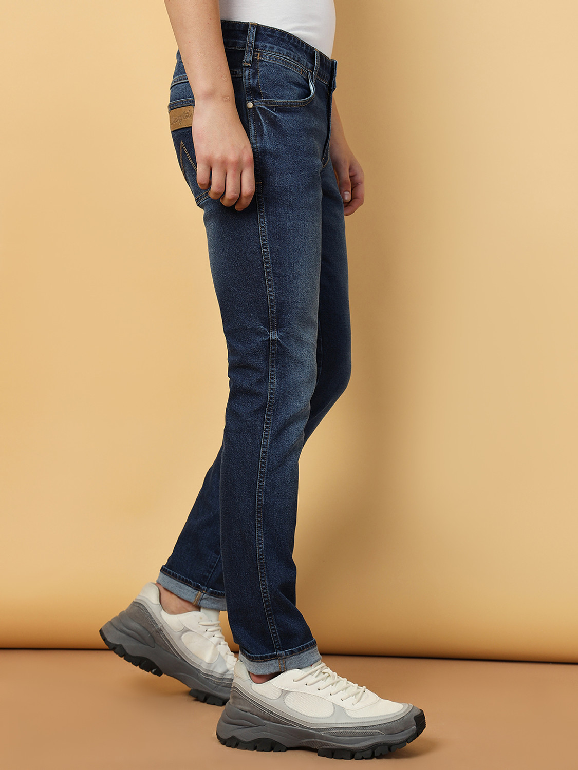 Image of Wrangler Slim Men Dark Blue Jeans