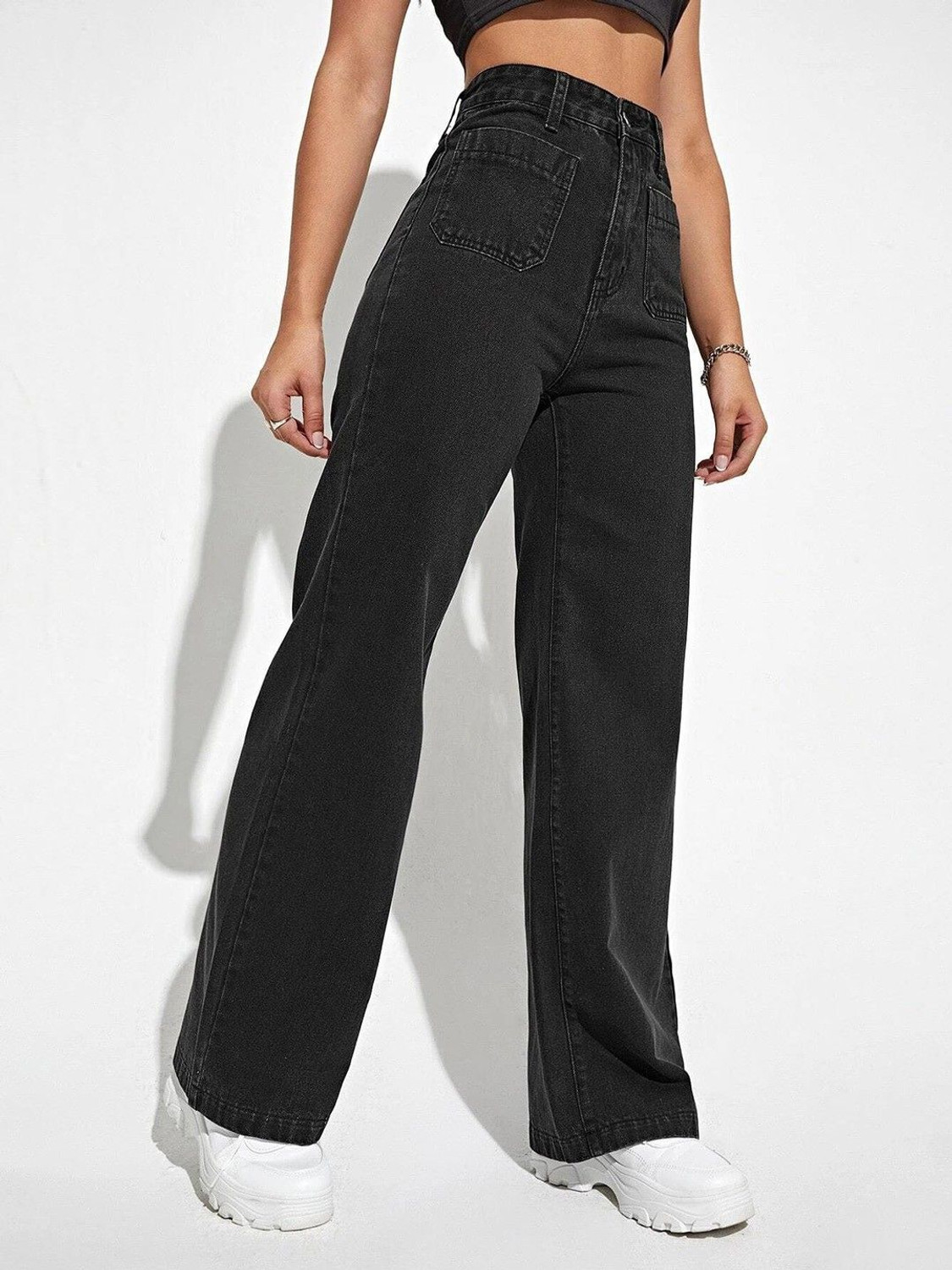 Image of KOTTY Flared Women Black Jeans