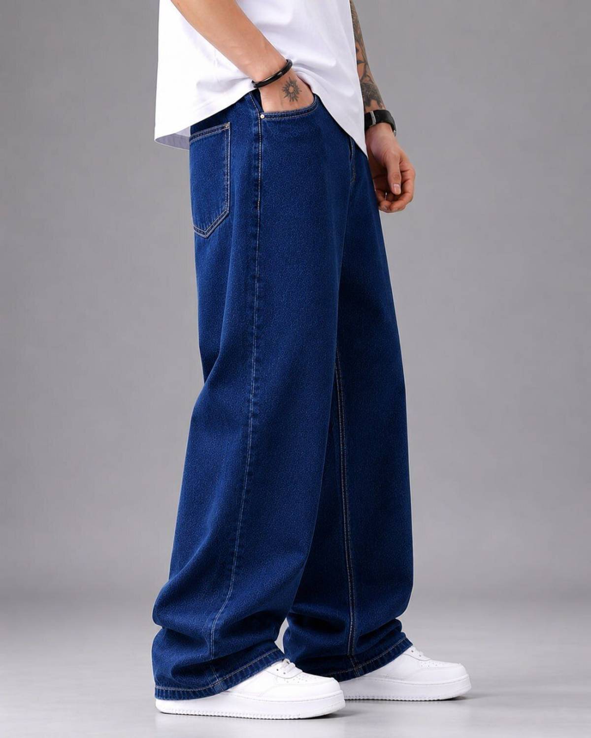 DenSHAH Baggy Fit Men Light Blue Jeans - Image 5