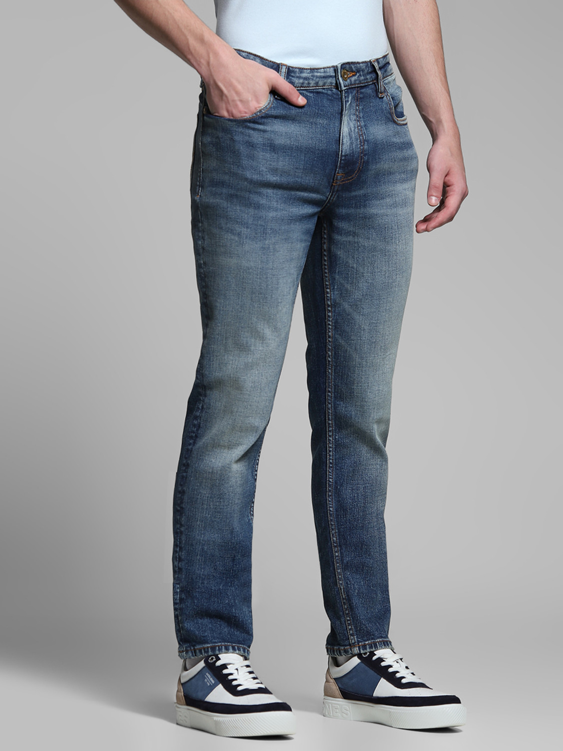 Image of JACK & JONES Slim Men Blue Jeans