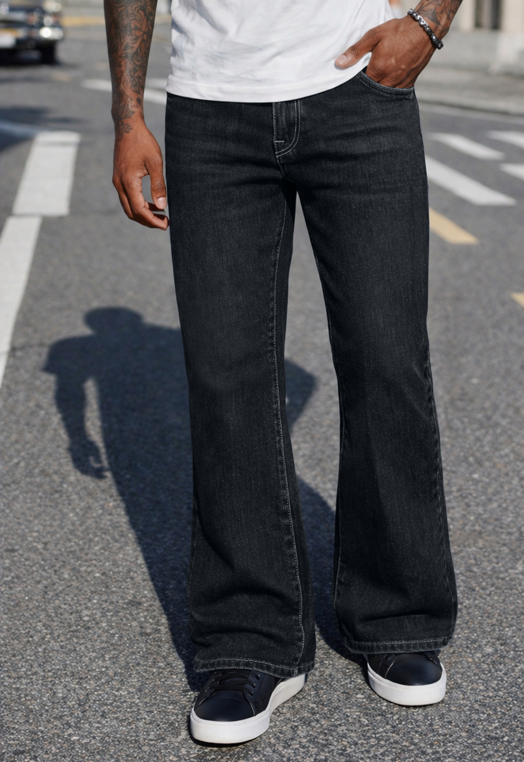 Image of METRONAUT Boot-Leg Men Black Jeans