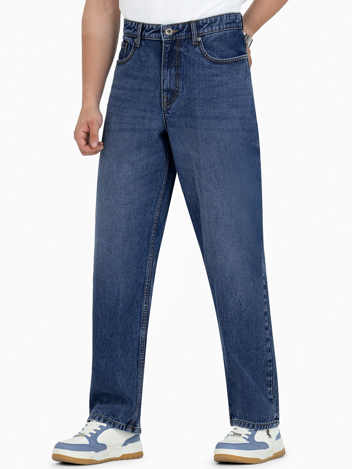 Image of RED TAPE Loose Fit Men Blue Jeans
