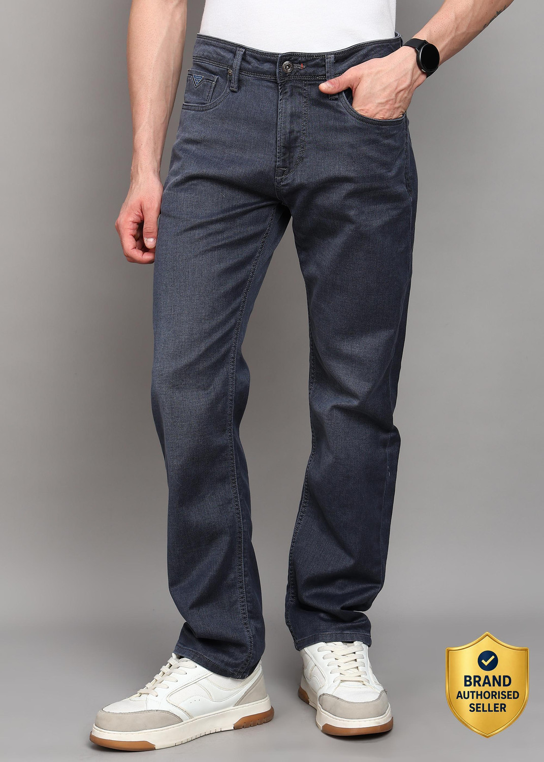 Image of KILLER Straight Fit Men Grey Jeans