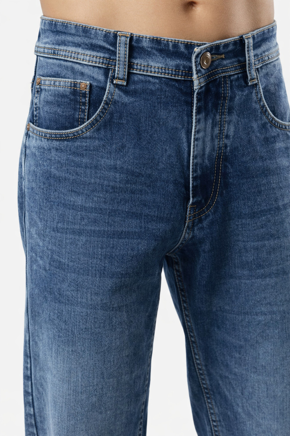 Image of WAZWEAR Straight Fit Men Dark Blue Jeans