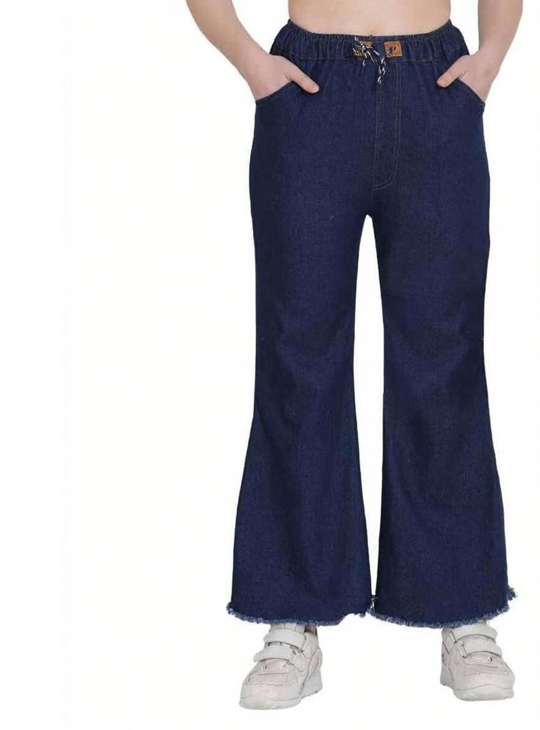 4M SALES Flared Women Dark Blue Jeans