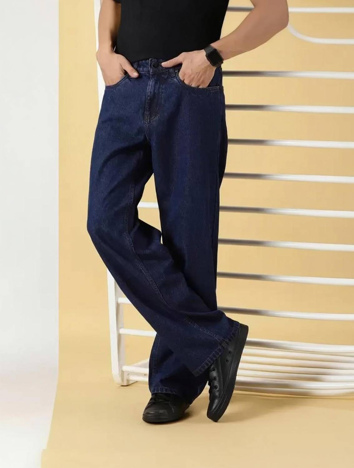 DENIM Relaxed Fit Men Dark Blue Jeans