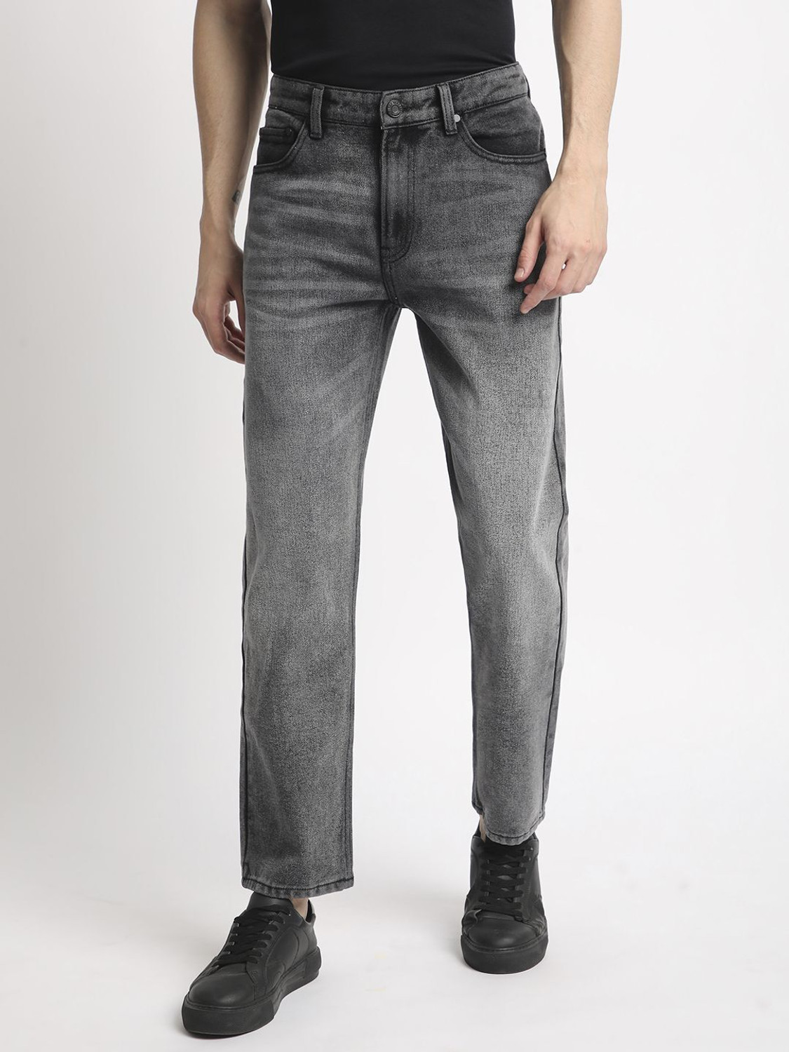 Image of Bene Kleed Relaxed Fit Men Grey Jeans