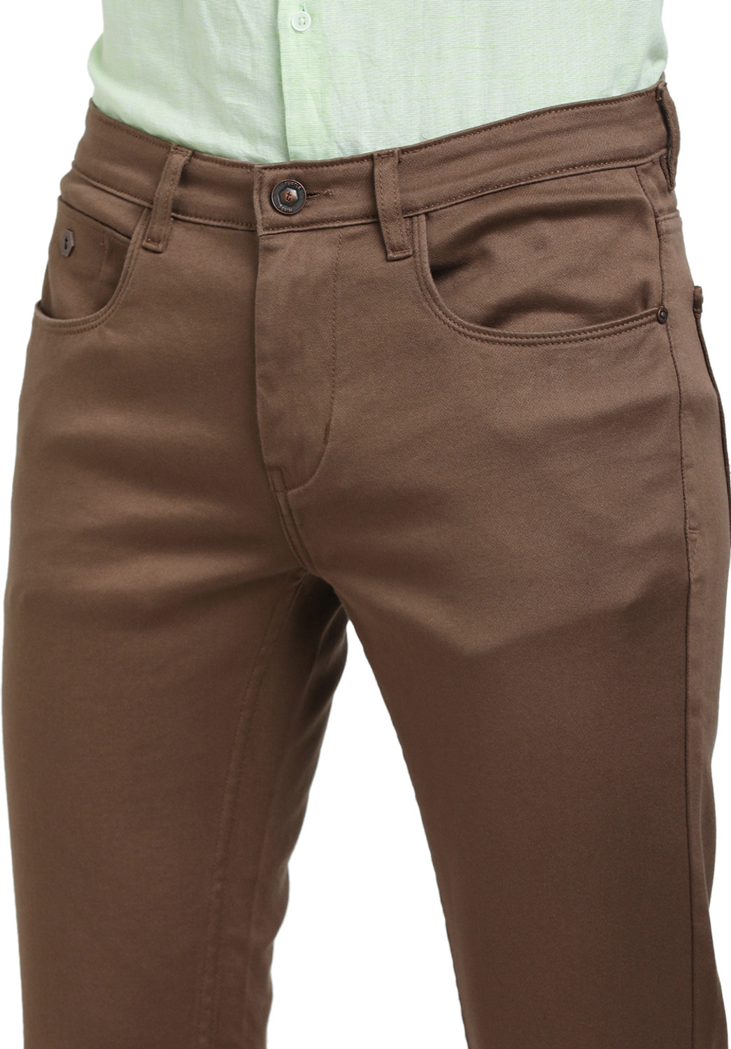 Image of TURTLE Tapered Fit Men Brown Jeans