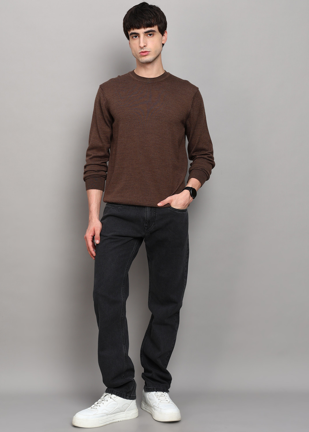 Image of INTEGRITI Men Straight Fit Mid Rise Grey Jeans