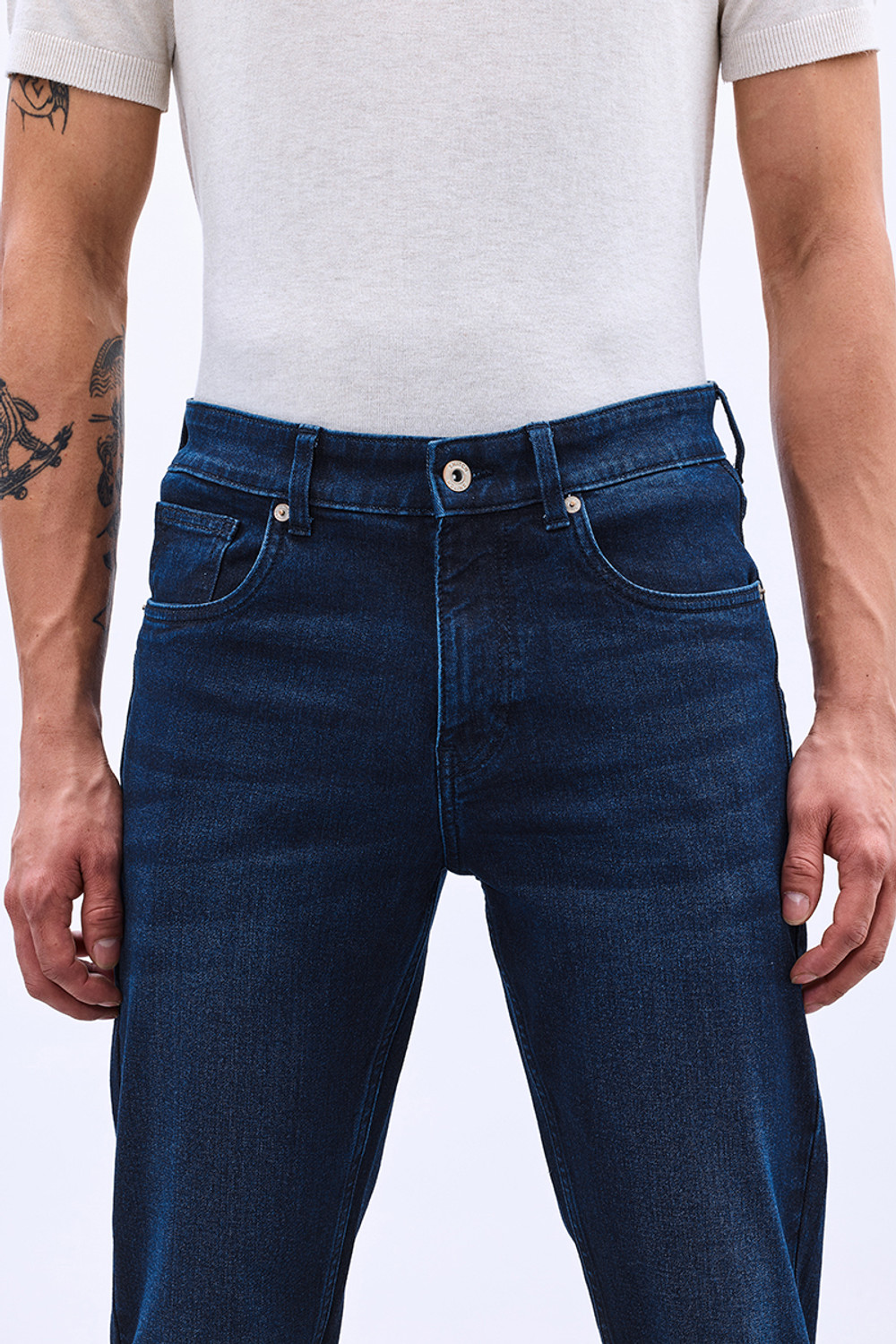 Image of Snitch Slim Men Dark Blue Jeans