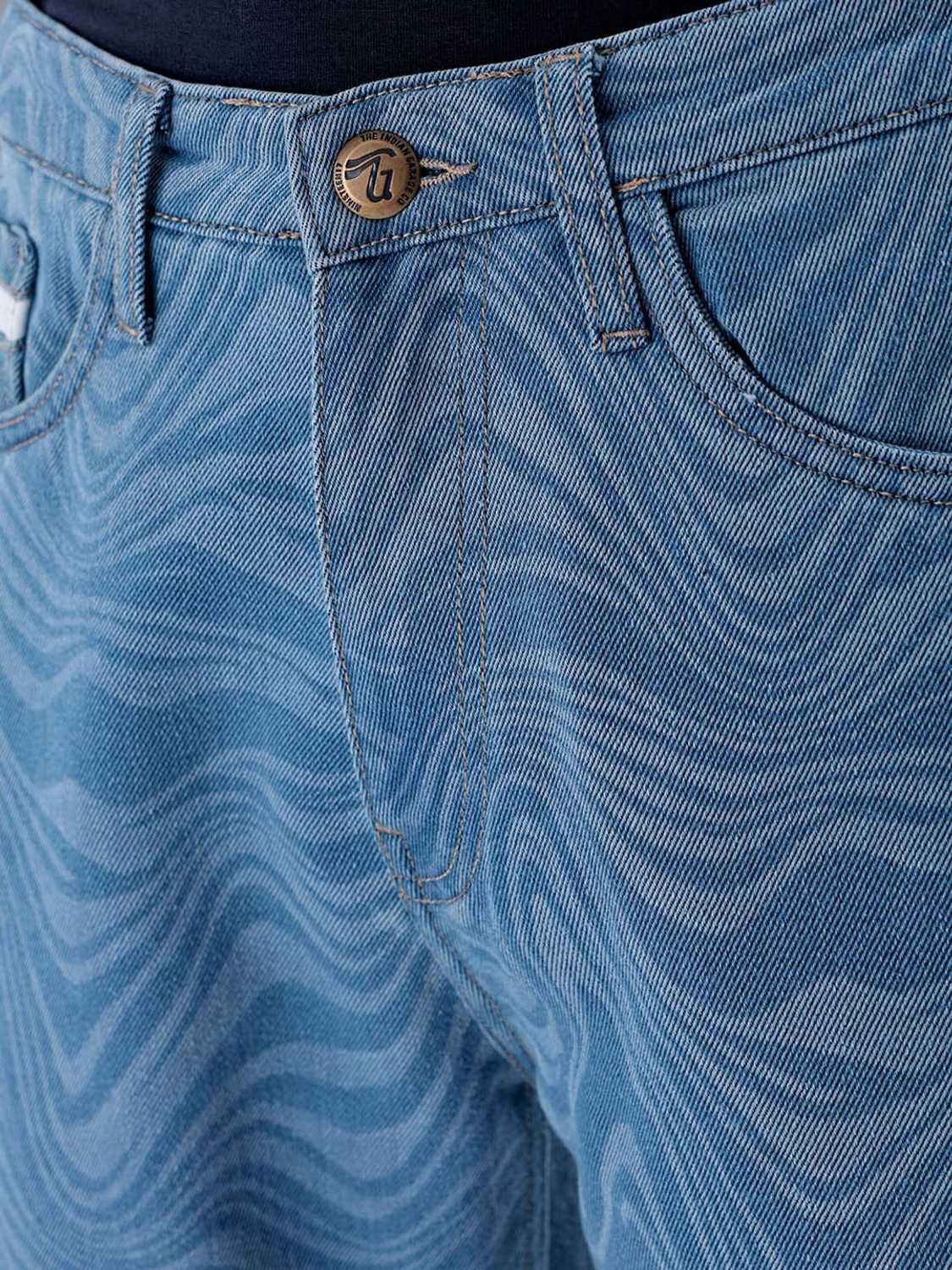 Image of The Indian Garage Co. Relaxed Fit Men Blue, Light Blue Jeans