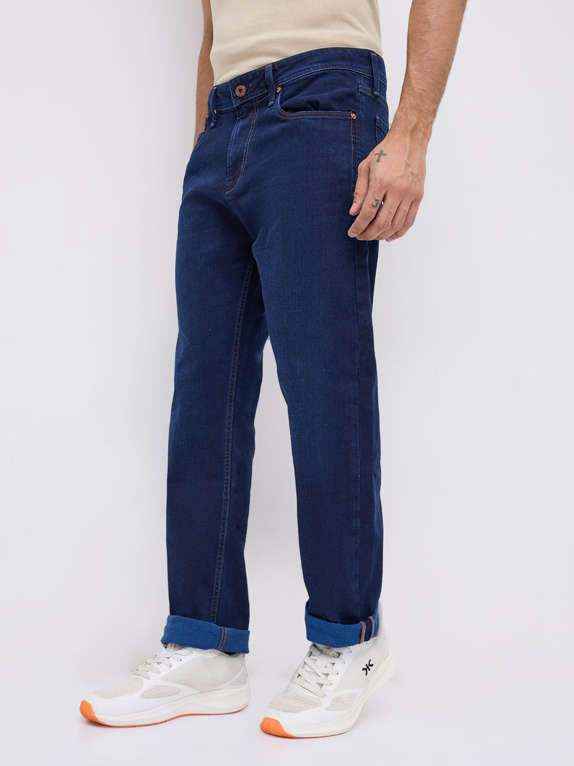 Image of KILLER Straight Fit Men Dark Blue Jeans