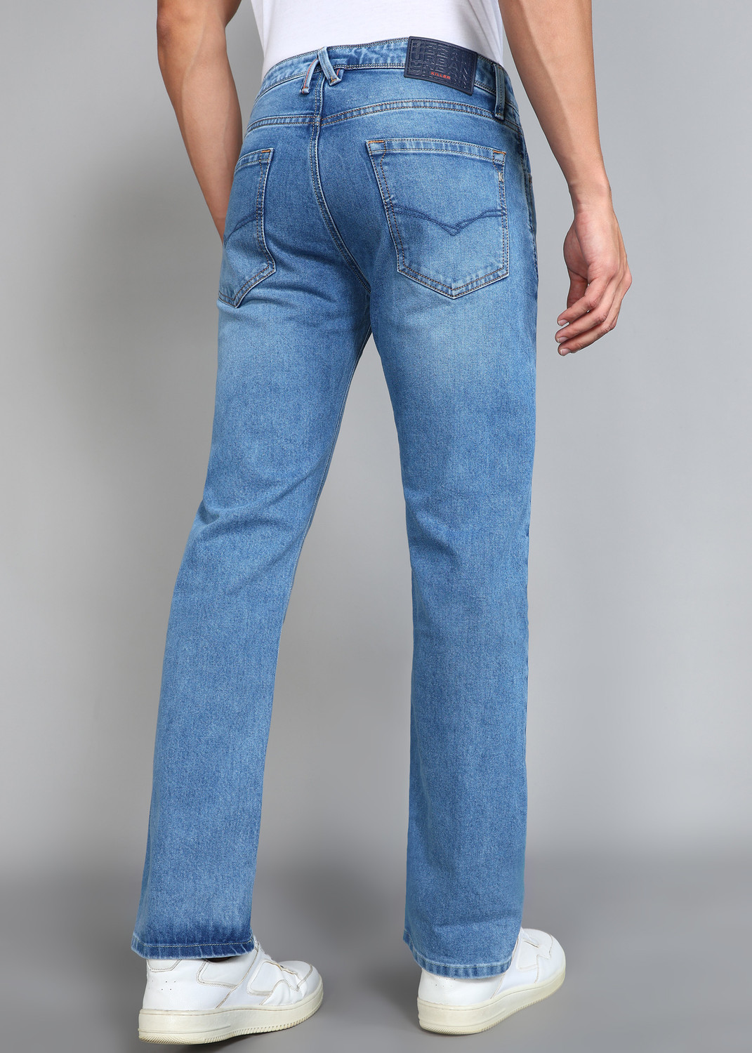 Image of KILLER Men Straight Fit Mid Rise Blue Jeans