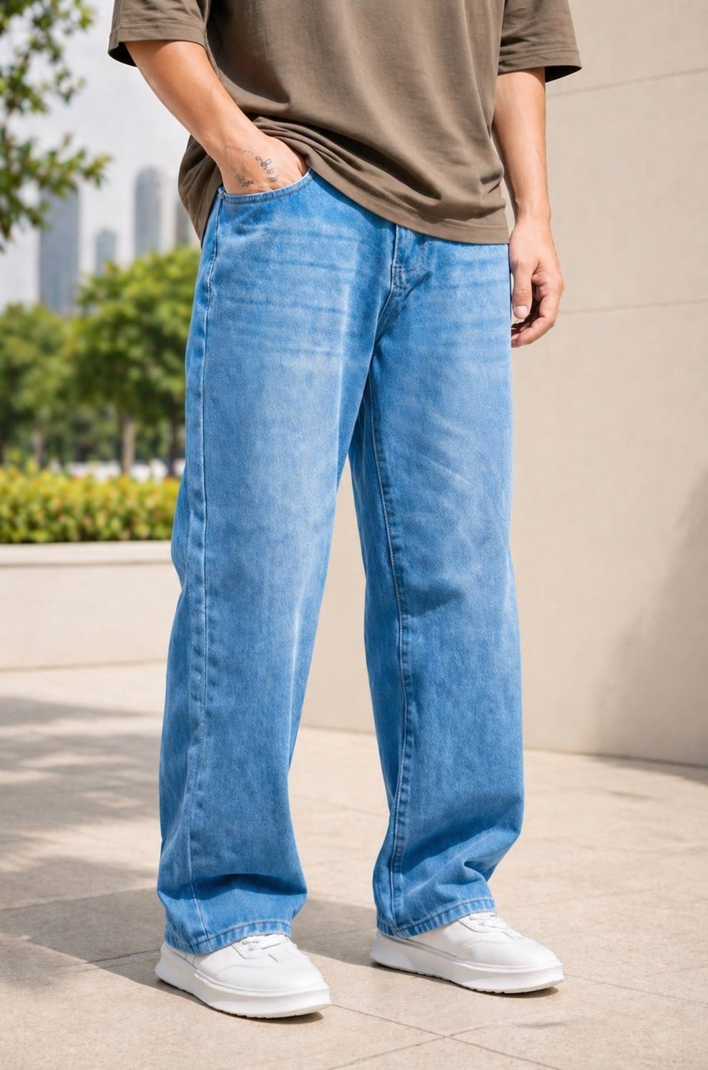 Dixon Baggy Fit Men Light Blue Jeans