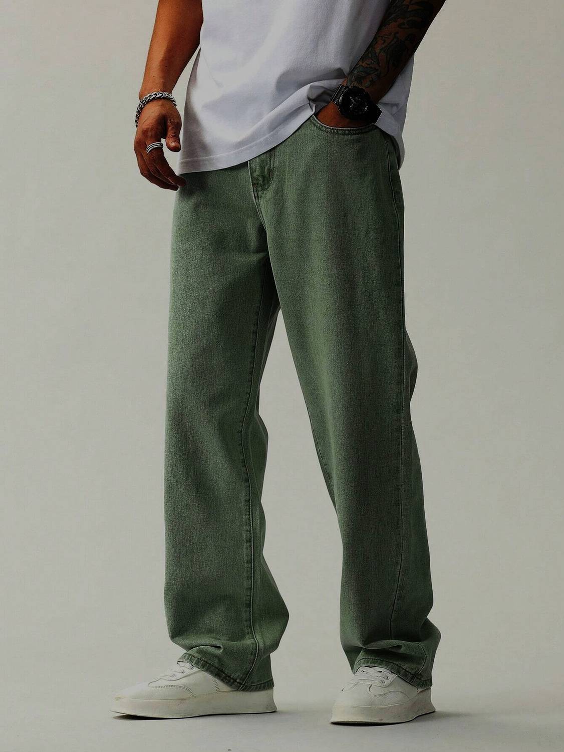 DENIM LOOK Loose Fit Men Green Jeans - Buy DENIM LOOK Loose Fit