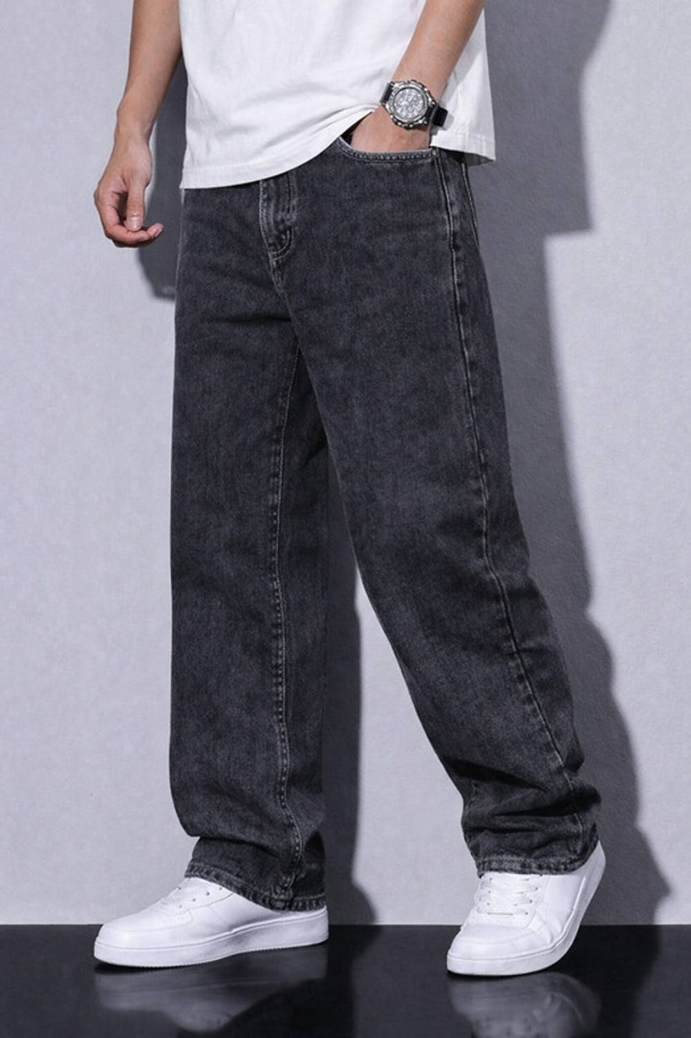 Sobbers Straight Fit Dark Grey Jeans - Image 3