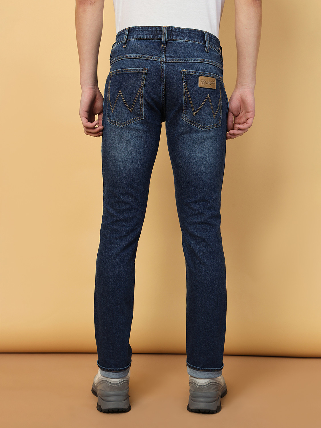 Image of Wrangler Slim Men Dark Blue Jeans