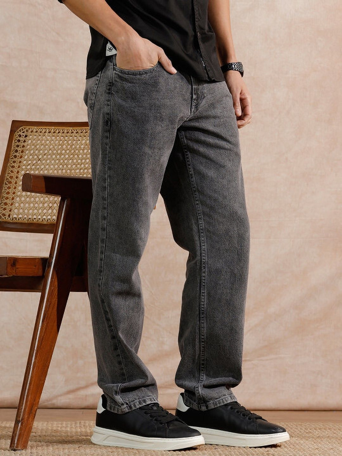 Image of 7 CUTS Straight Fit Men Grey Jeans