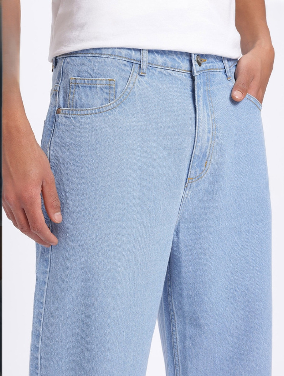Image of DENIM4MEN Straight Fit Men Light Blue Jeans