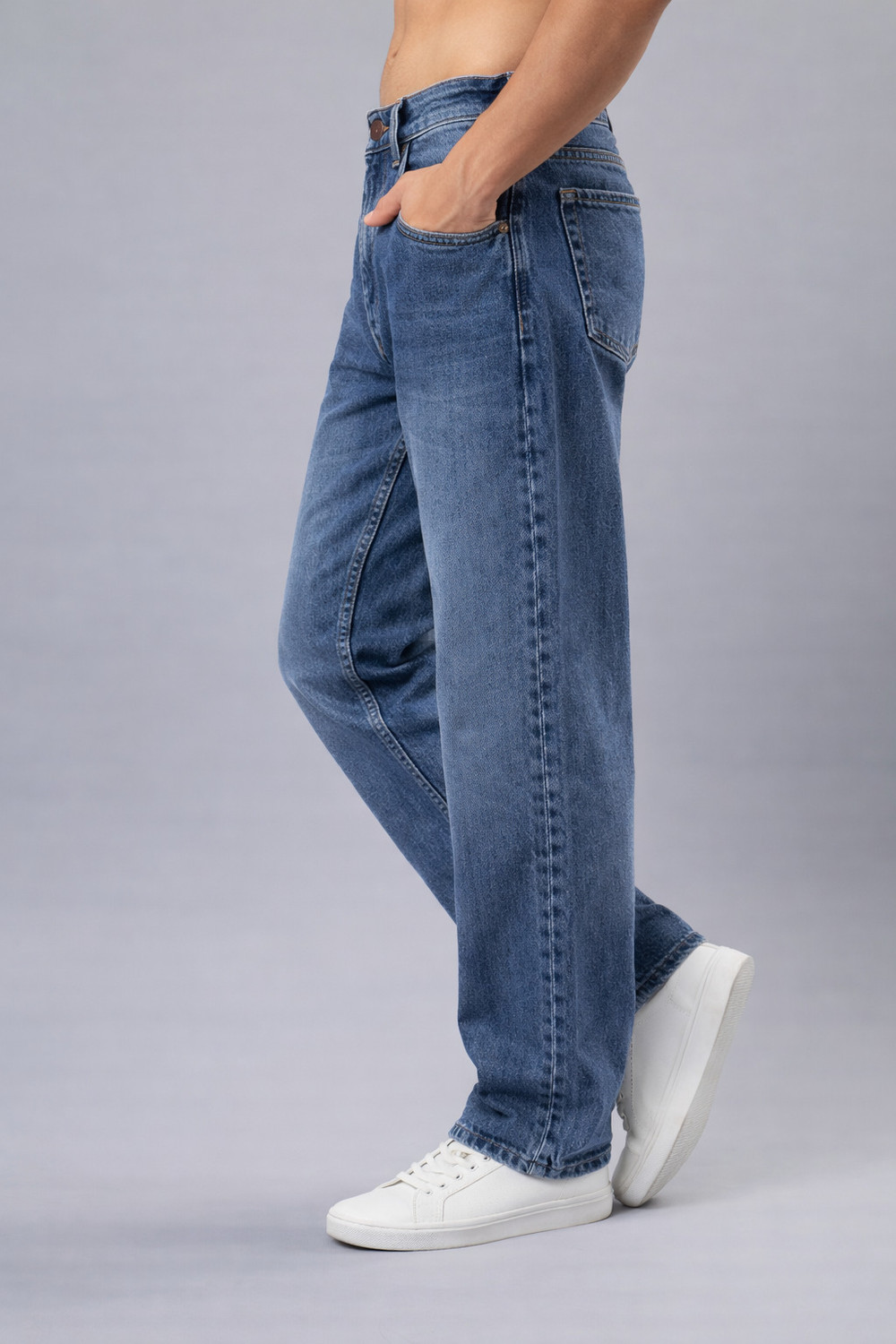 Image of WAZWEAR Straight Fit Men Dark Blue Jeans