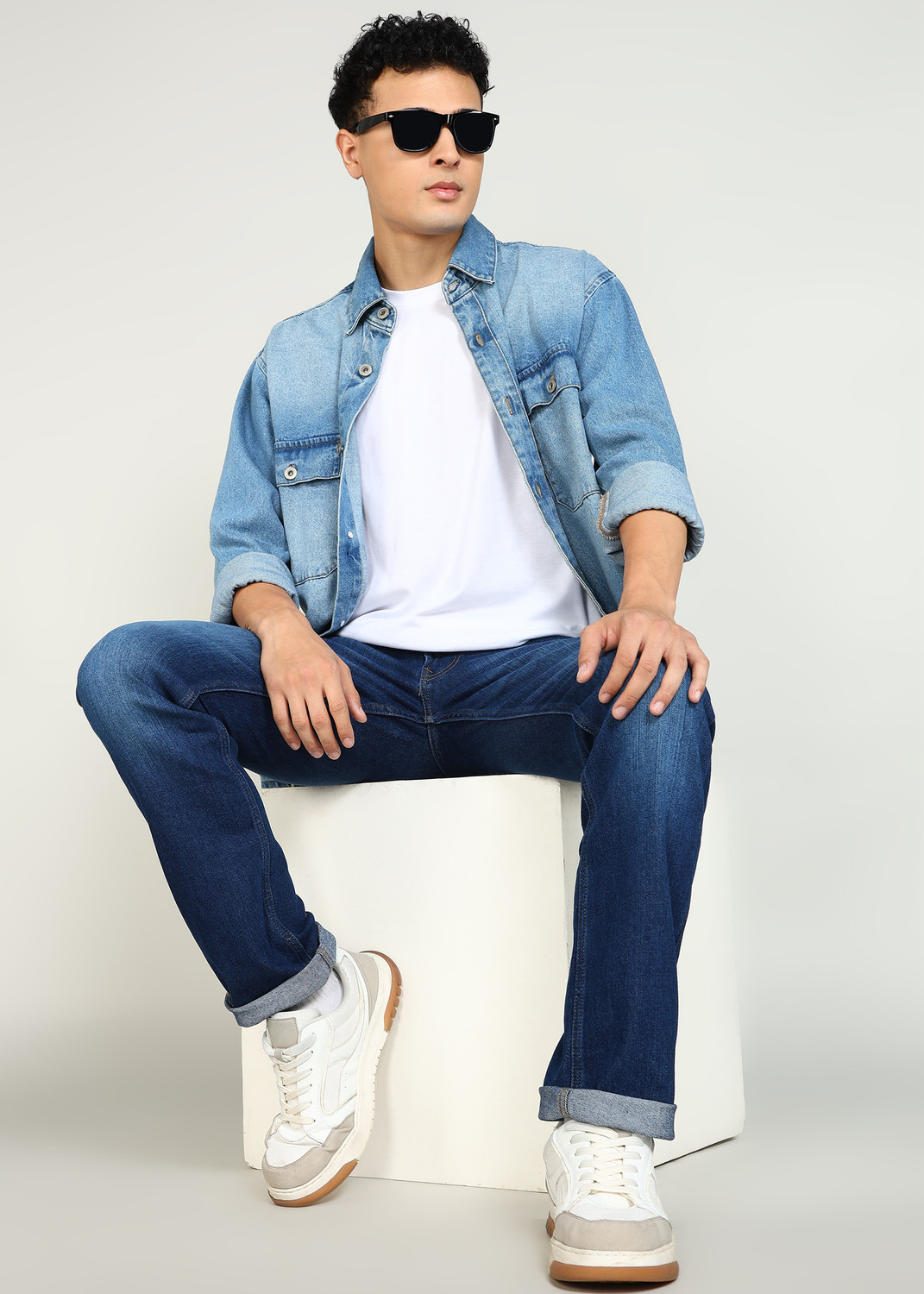 Image of Spykar Regular Men Dark Blue Jeans