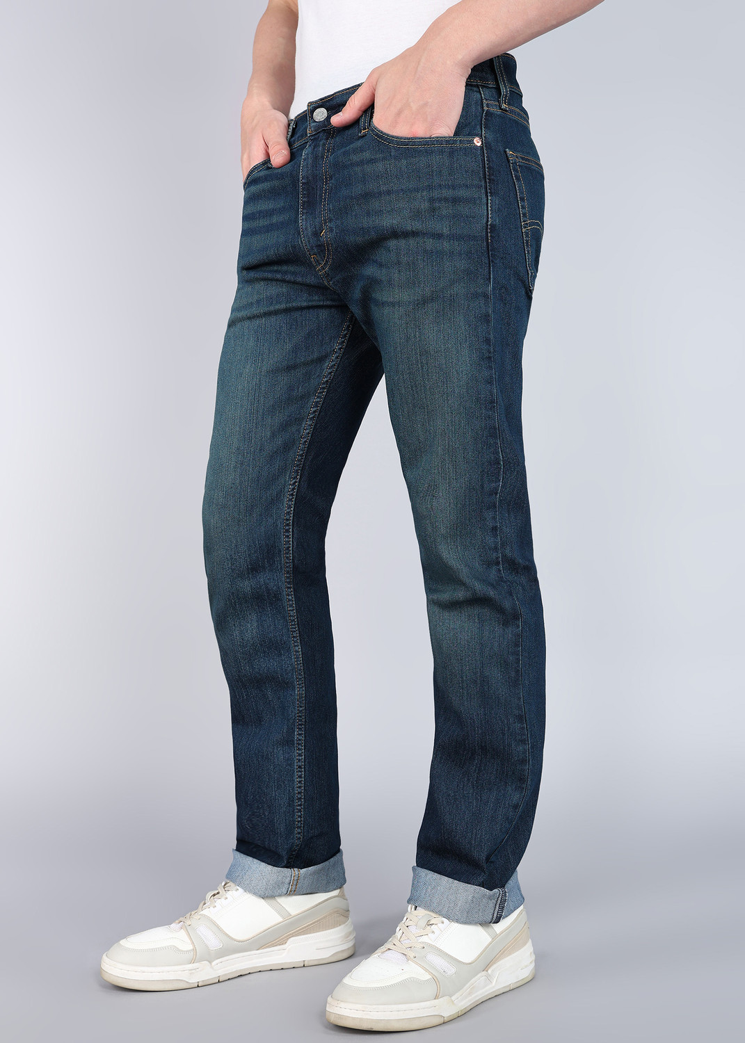 Image of LEVI'S Straight Fit Men Dark Blue Jeans