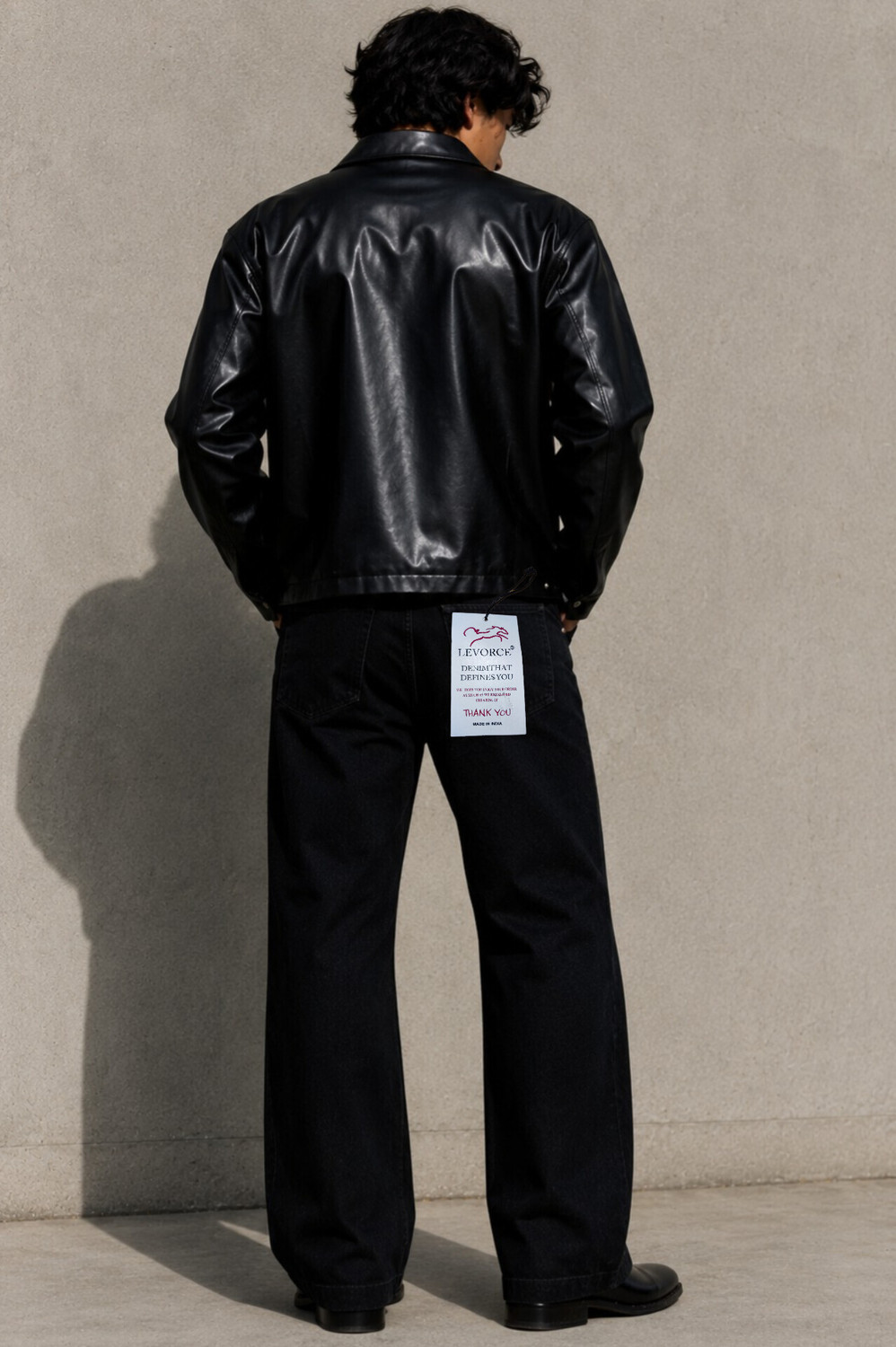 Image of LEVORCE Loose Fit Men Black Jeans