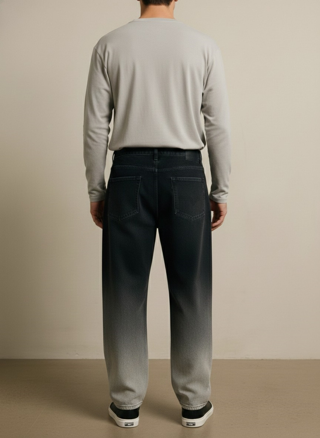 Image of Veltick Loose Fit Men Dark Grey Jeans